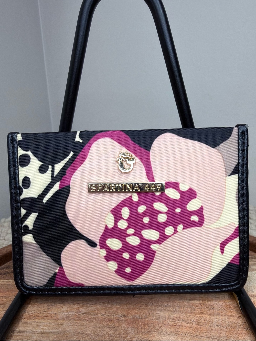 Spartina 449 Floral Tote - Light Pink & Magenta with Gold Hardware